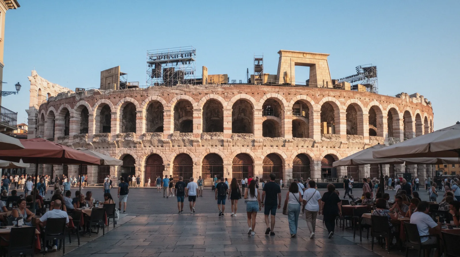 Verona in summer, opera houses in Italy