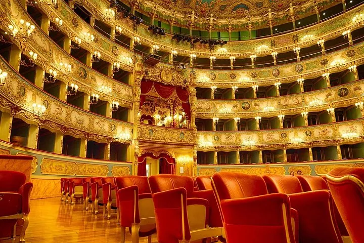 Entry to La Fenice with an audio guide for a self-paced visit of the hall and the royal box, La Fenice in Venice, opera houses in Italy
